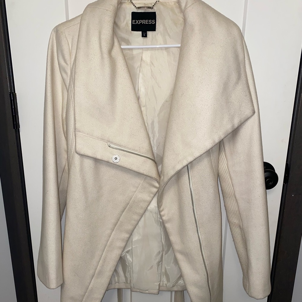 Ivory Wool Blend Coat - Picture 2 of 5